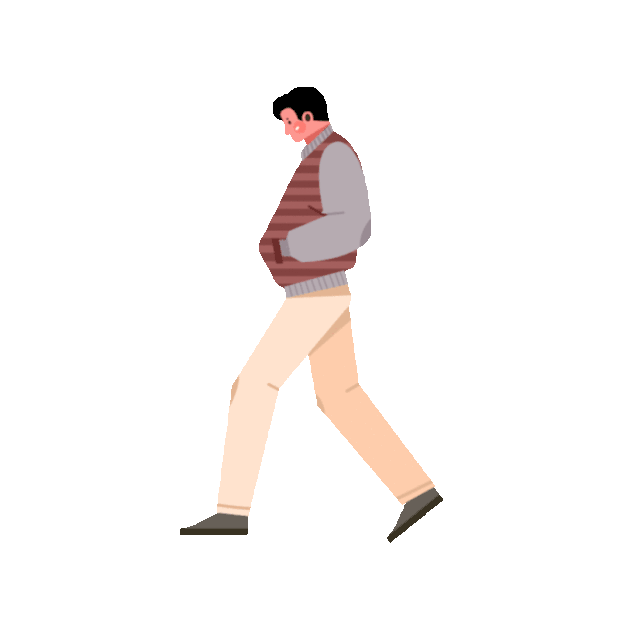 世界步行日走路的男人散步行走gif图素材
