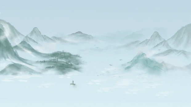古风山水背景中国风青色水墨简约视频背景gif图素材