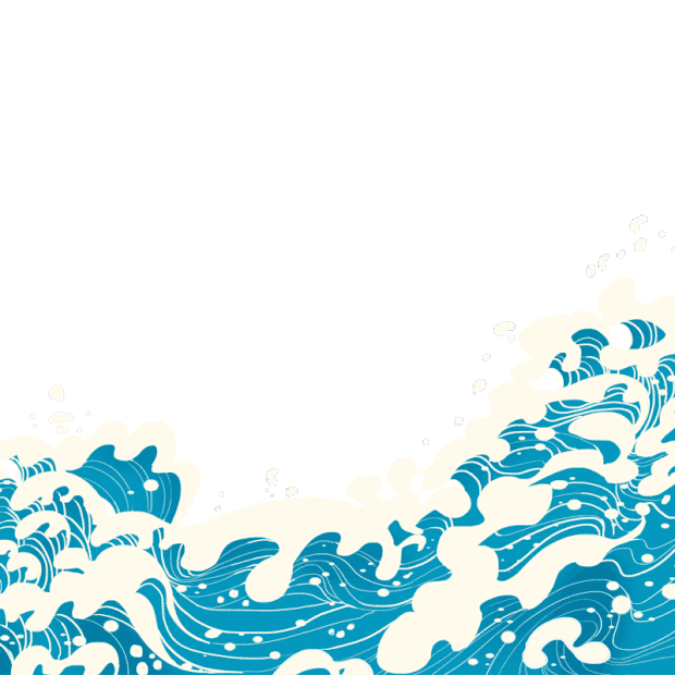 汹涌的波涛海浪清新蓝色海水浪花gif图素材
