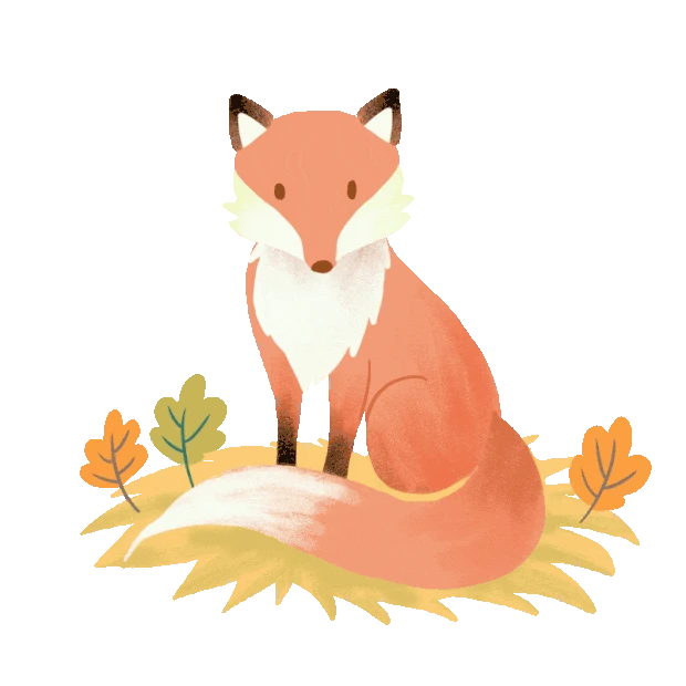 秋天童话中的小狐狸动物gif图素材