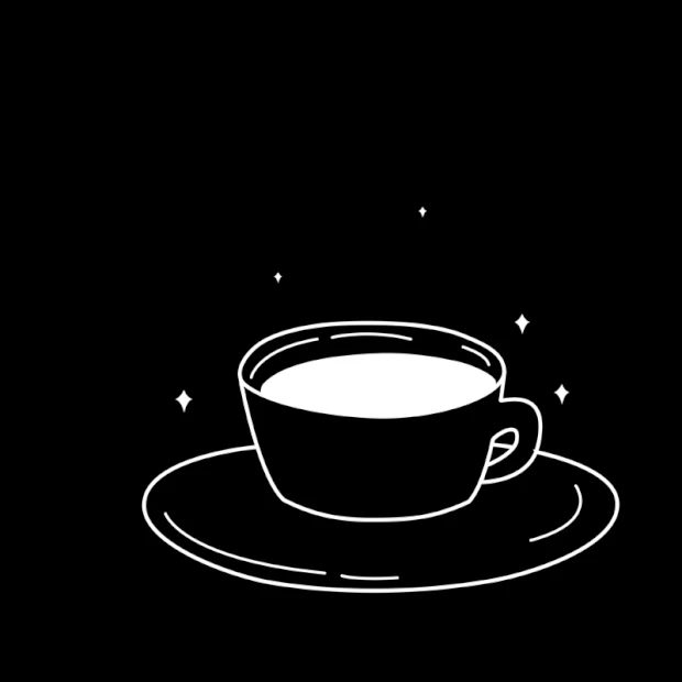 黑白可爱装饰 咖啡 星星