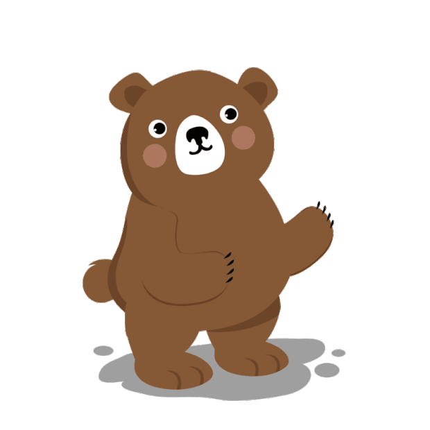 可爱的棕色小熊快乐的玩耍动物gif图素材