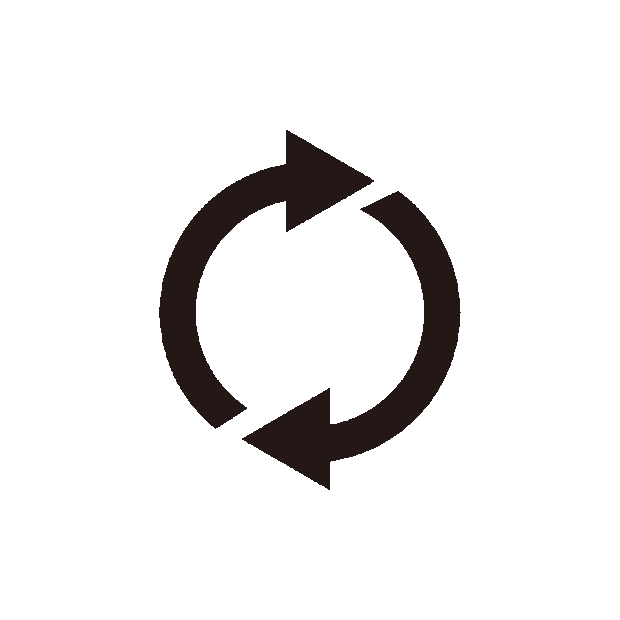 黑色循环箭头符号方向指向图标