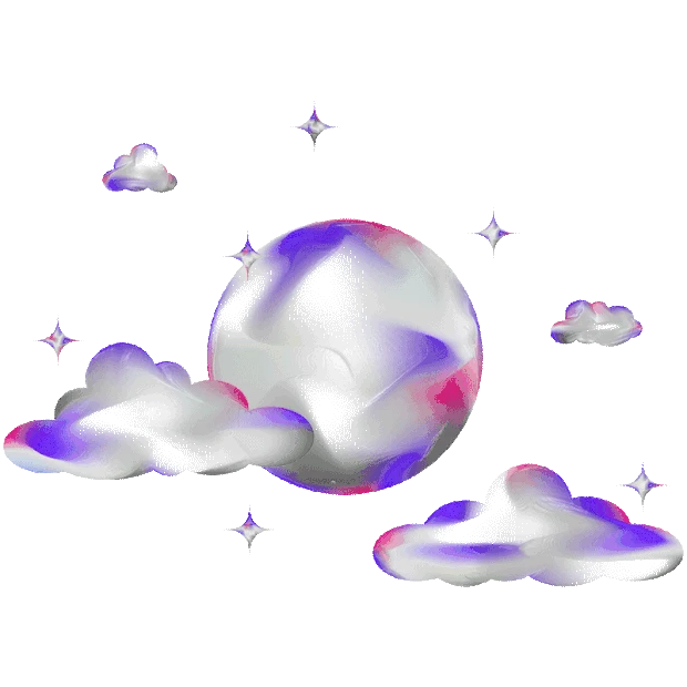 潮流酸性月亮云朵gif图素材