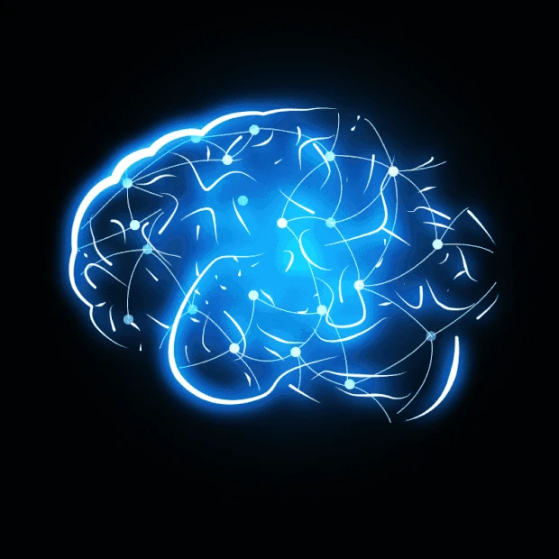 科技光点线条流动智慧大脑gif图素材