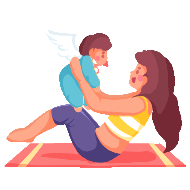 母亲与宝宝亲子互动玩耍做瑜伽gif图素材