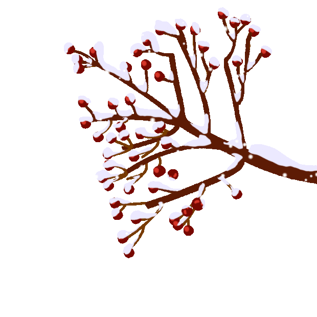 冬天立冬积雪覆盖果树下雪雪花雪彩色gif图素材