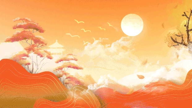 秋天秋日风景中国风视频背景gif图素材