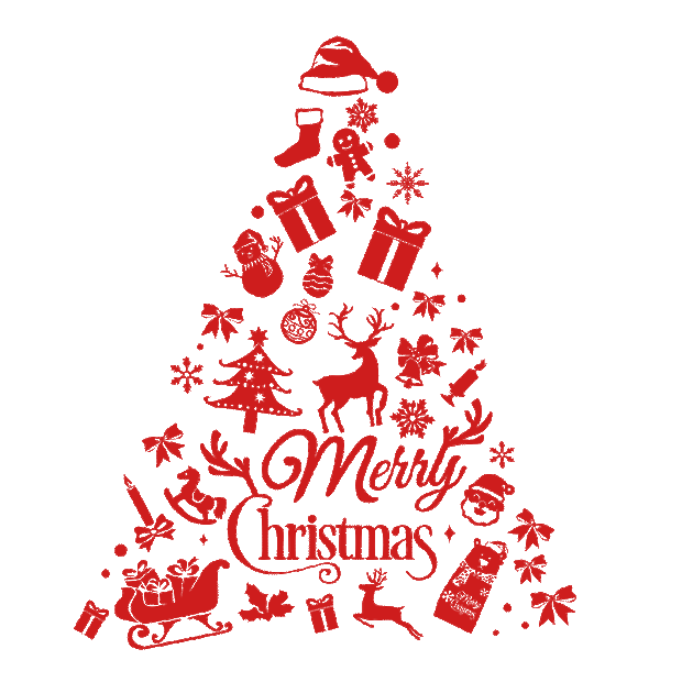 圣诞节圣诞圣诞树装饰剪影gif图素材
