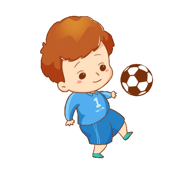 体育运动会踢足球的小孩子男孩gif图素材