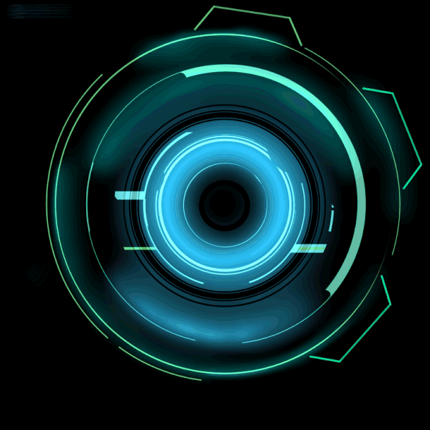 科技装饰圆环旋转科幻蓝色光效信息技术gif图素材