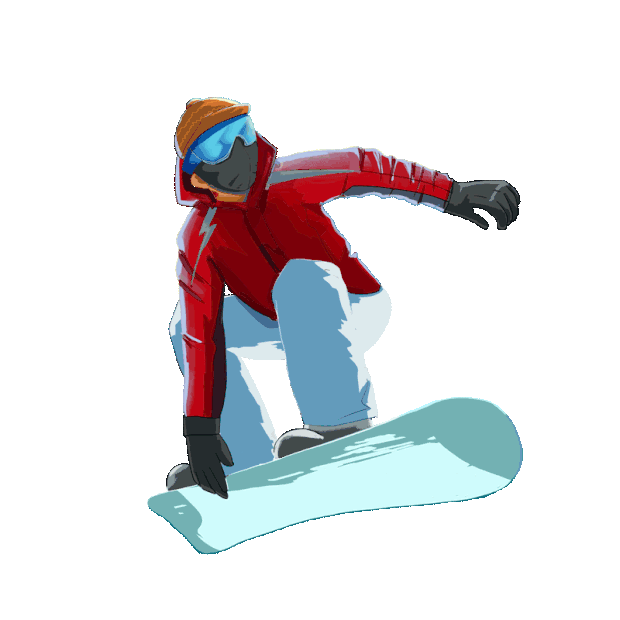 运动比赛冬季滑雪比赛单板滑雪人物gif图素材