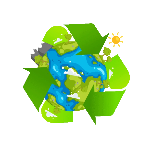 自然环保绿色地球生态循环扁平gif图素材