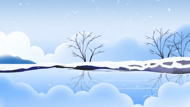 大雪下雪寒冬冬天冬季24节气雪景蓝色视频背景gif图素材小寒大寒