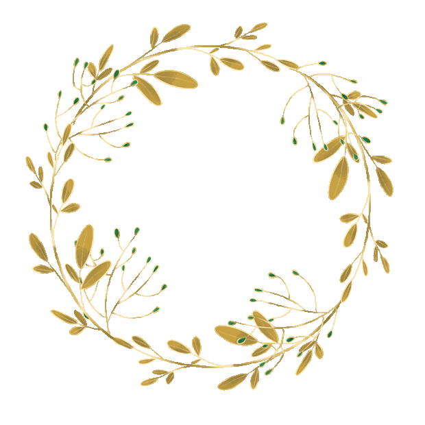 金色树叶感恩节植物秋季树枝边框圆框gif图素材