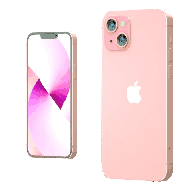 苹果iphone13立体3d手机样机粉色展示gif图素材