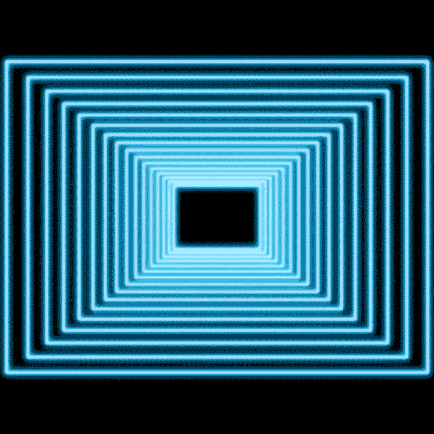 蓝色灯光隧道旋转空间透视gif图素材