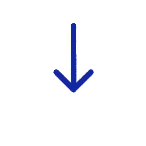 蓝色箭头向下指符号图标