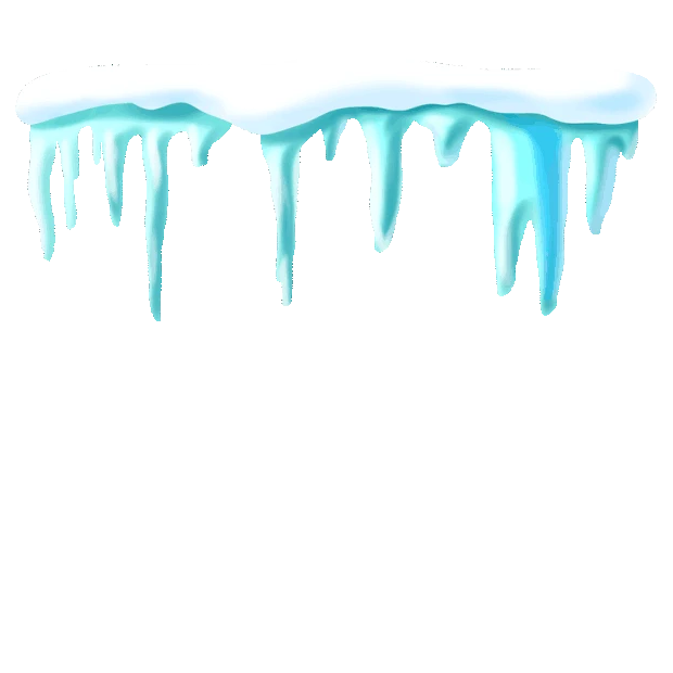 圣诞冬季冬天堆积的房檐雪下落冰柱冰晶的雪景gif图素材