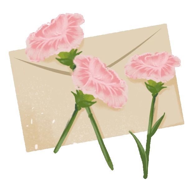 感恩节感恩花粉色花朵信封gif图素材