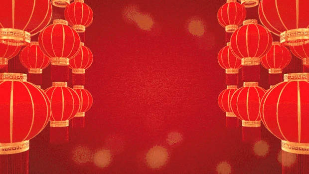 新春新年红色中国风红色灯笼视频背景gif图素材