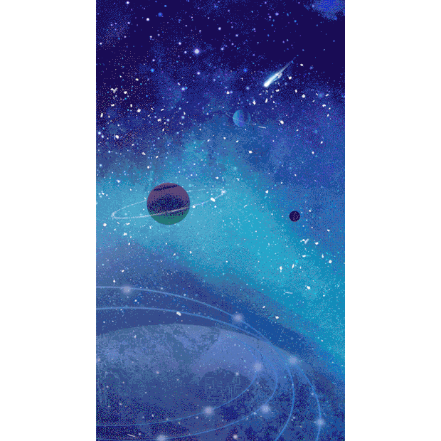 星空宇宙唯美蓝色竖版视频背景海报gif图素材