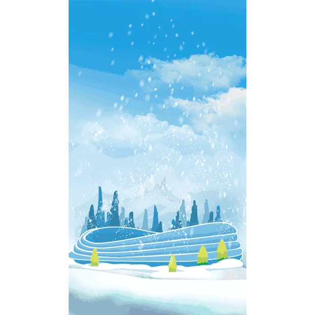 冬天运动下雪蓝色竖版视频背景海报gif图素材