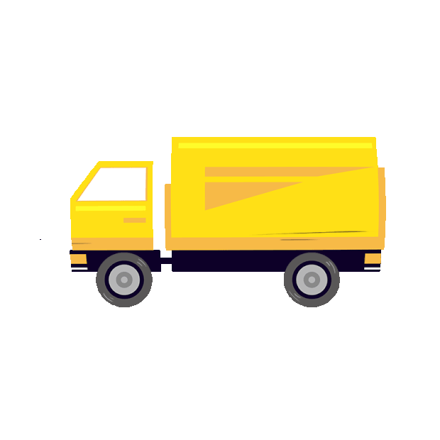 物流运输货车图标黄色扁平gif图素材