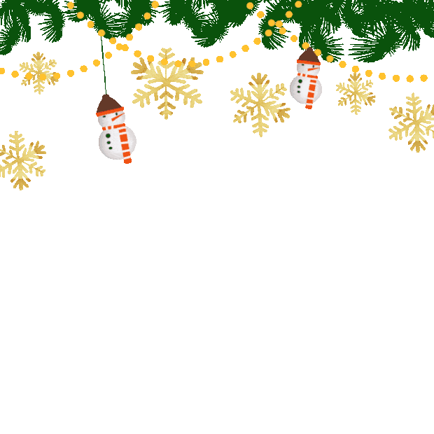 圣诞节圣诞顶边雪花挂饰装饰gif图素材
