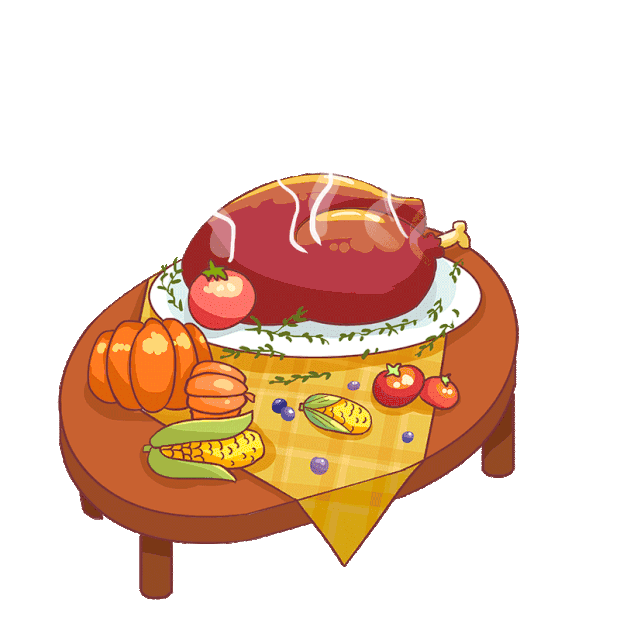 感恩节食物烤鸡美食香气弥漫gif图素材