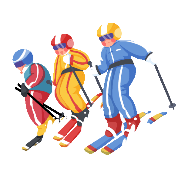 体育运动冬季竞赛高山滑雪扁平gif图素材
