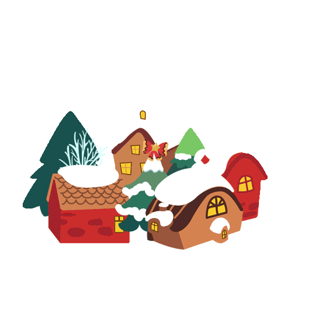 圣诞节圣诞主题夜的小房子雪景gif图素材