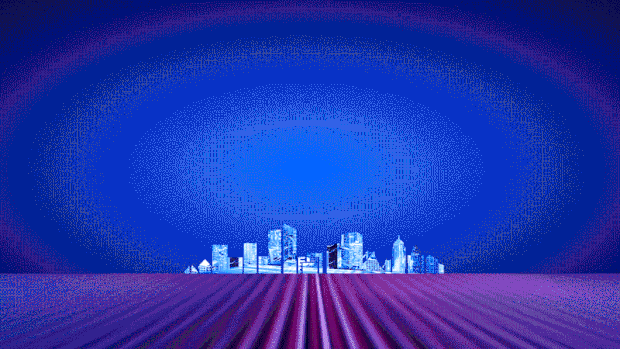 科技城市地球光效粒子蓝色视频背景gif图素材
