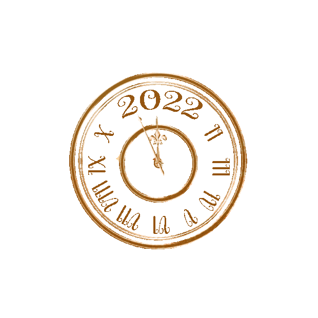 2022跨年金色时钟时钟gif图素材