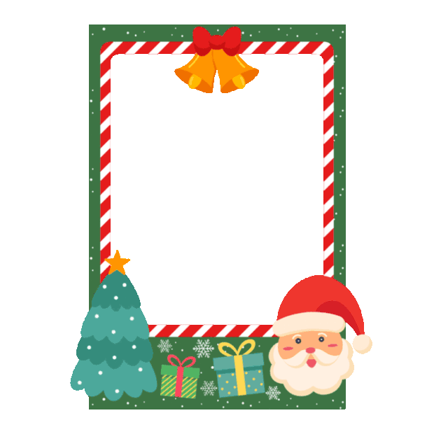 圣诞圣诞节边框拍照框可爱绿色gif图素材