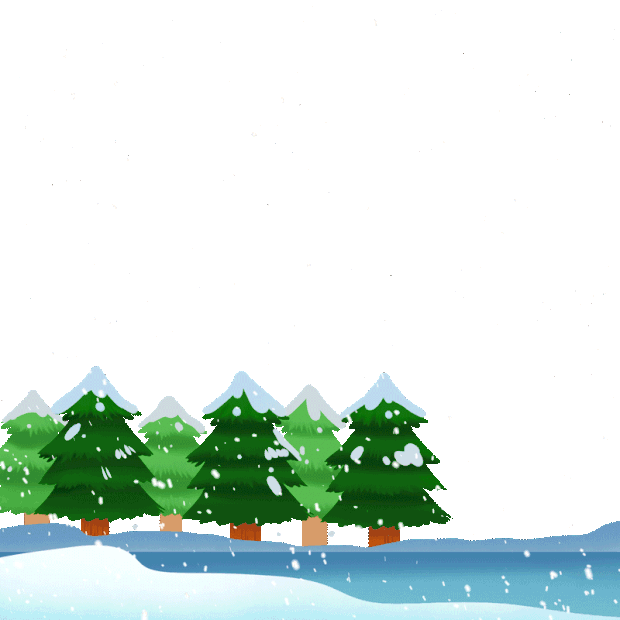 冬天雪景下雪雪花雪白雪树木树gif图素材
