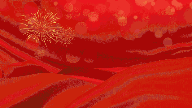 新年春节元旦烟花绽放喜庆红色视频背景gif图素材