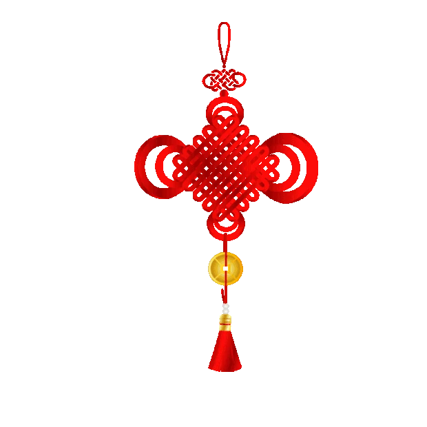 新春春节中国结红色gif图素材