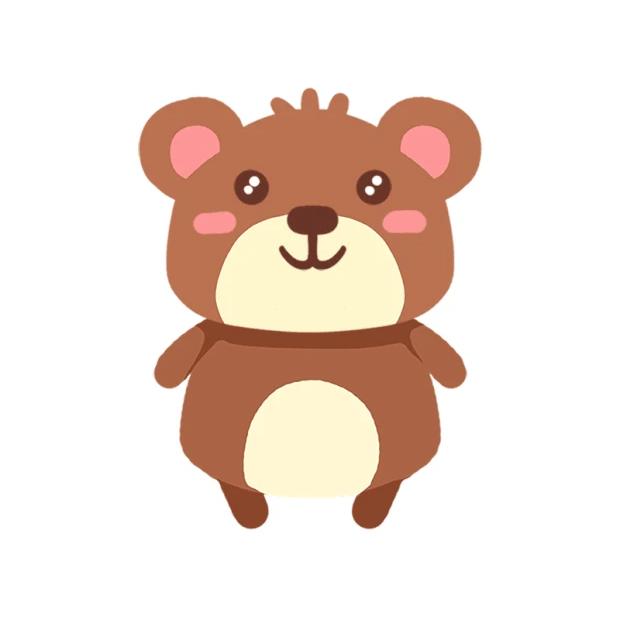 可爱动物贴纸棕色小熊