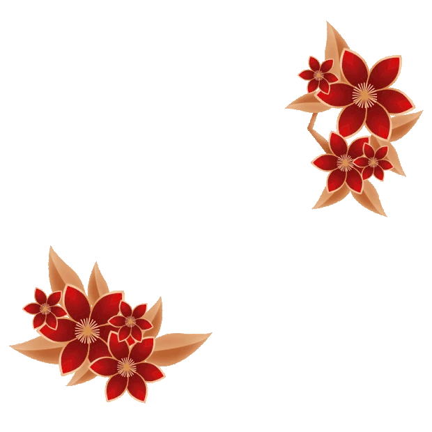 红色花朵花立体剪纸装饰gif图素材