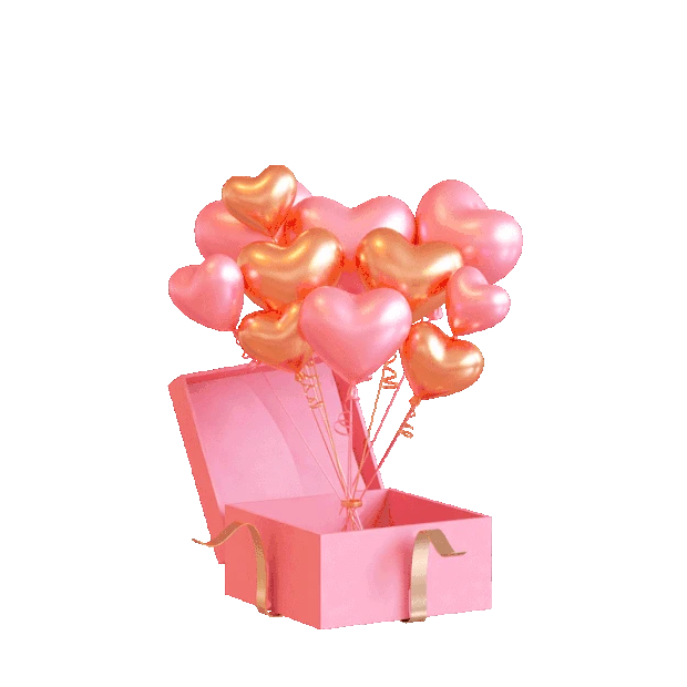 情人节七夕气球粉色礼盒浪漫gif图素材
