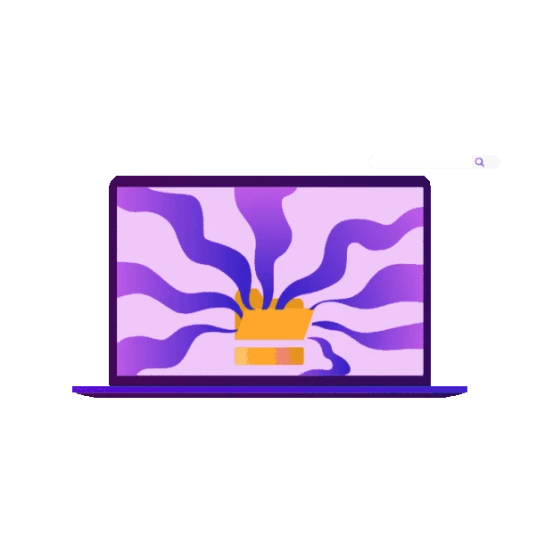 商务电脑扁平办公紫色gif图素材
