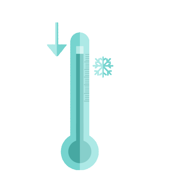 冬天降温温度计下降低温gif图素材