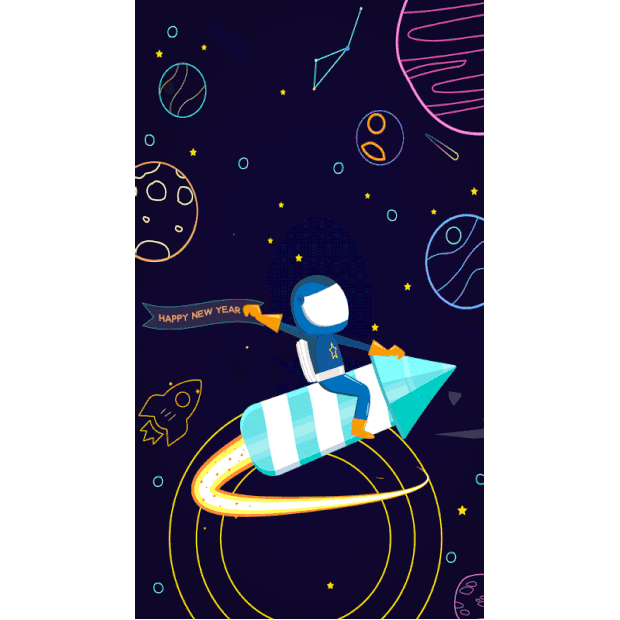 火箭宇航员星球太空航天航空竖版视频背景海报gif图素材