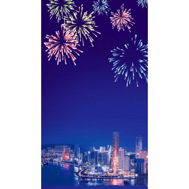 元旦新年跨年城市夜景烟花烟火庆祝竖版视频背景海报gif图素材