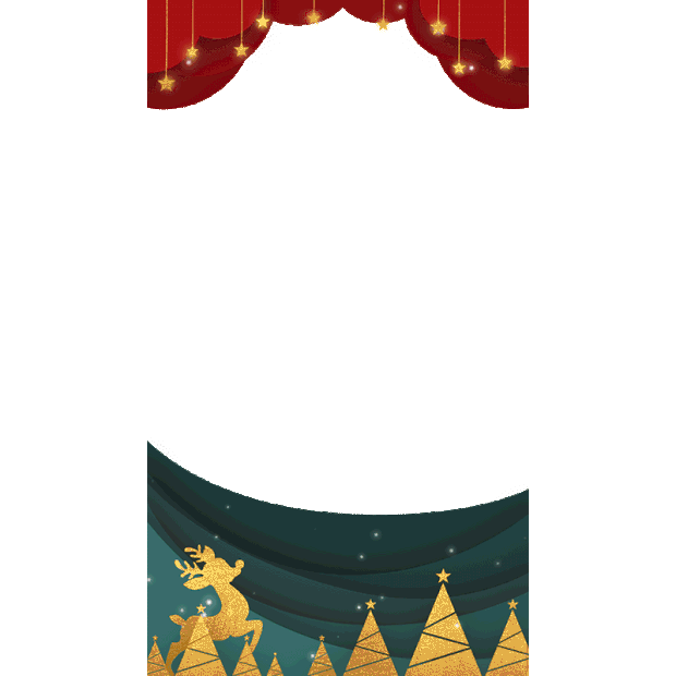 圣诞圣诞节星光竖版边框梦幻gif图素材