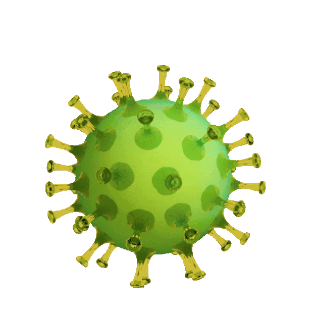 疫情防疫医疗新型冠状病毒肺炎细菌新冠绿色gif图素材