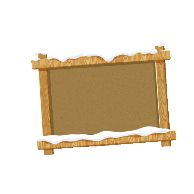 冬季冬天积雪木牌木板边框文本框gif图素材小寒 大寒