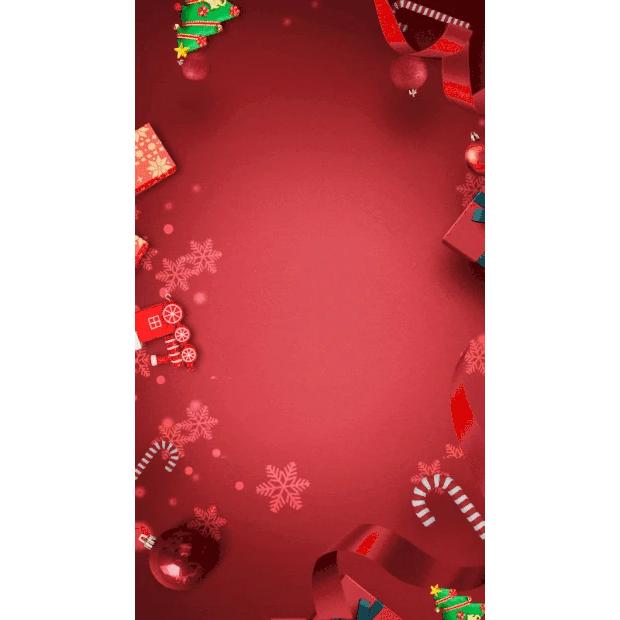 圣诞节圣诞圣诞树红色竖版视频背景海报gif图素材