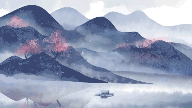 山水中国风水墨视频背景gif图素材